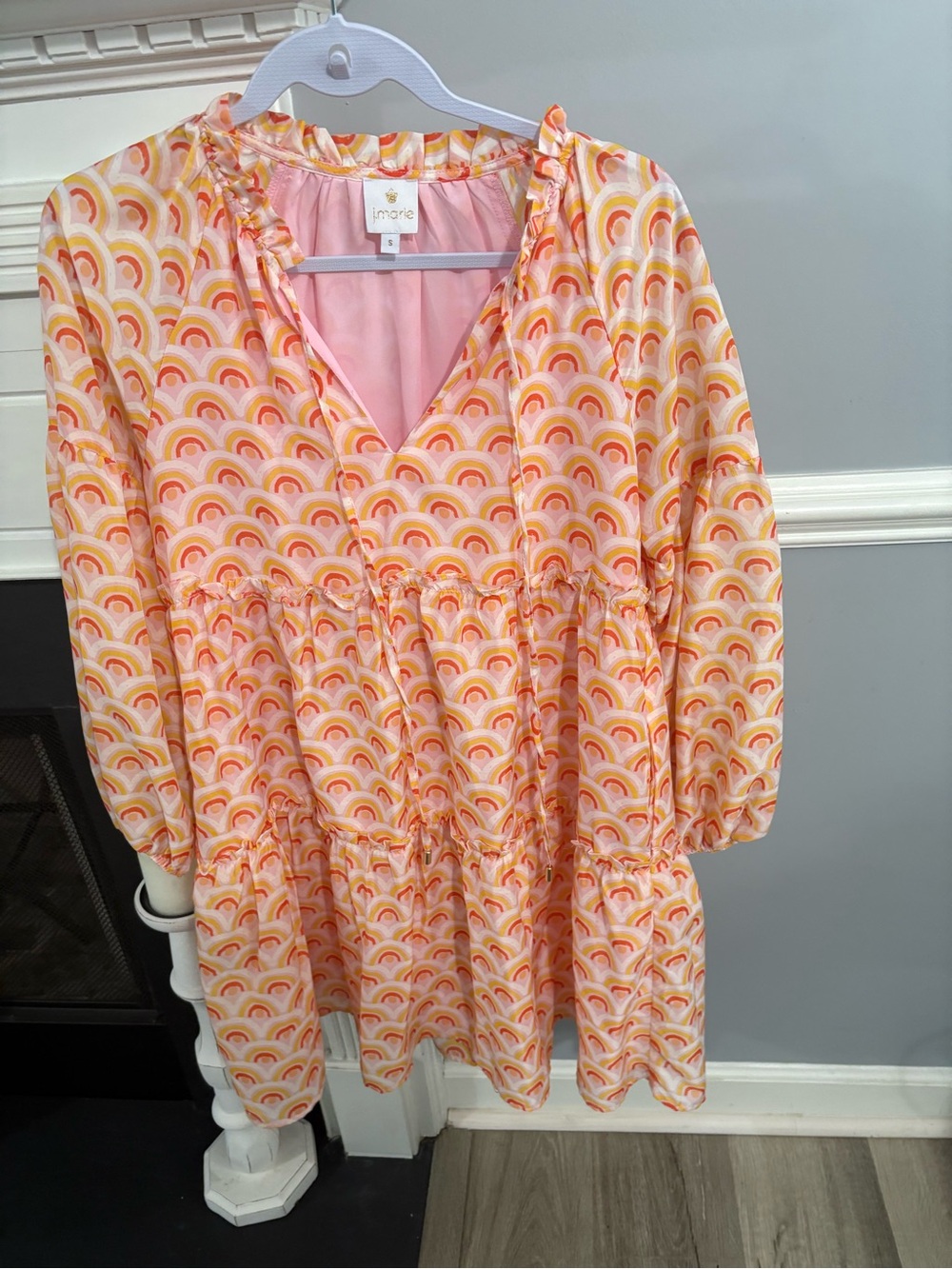 J Marie summer tiered rainbow dress size small